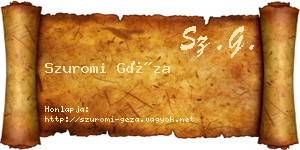 Szuromi Géza névjegykártya
