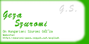 geza szuromi business card